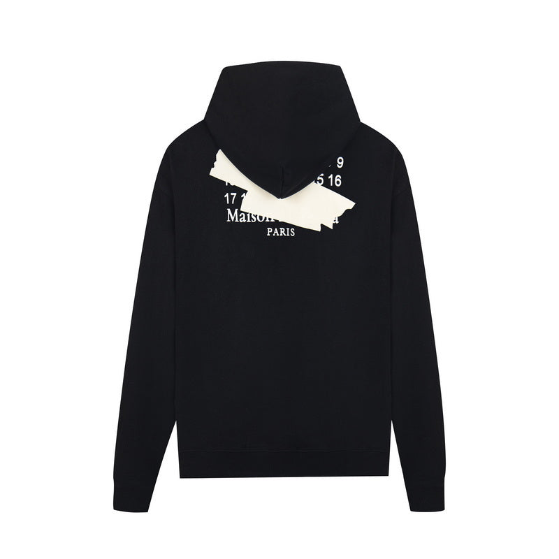 Maison Margiela Four-Stitch Zip-Up Hoodie with Deconstructed Label Back Graphic