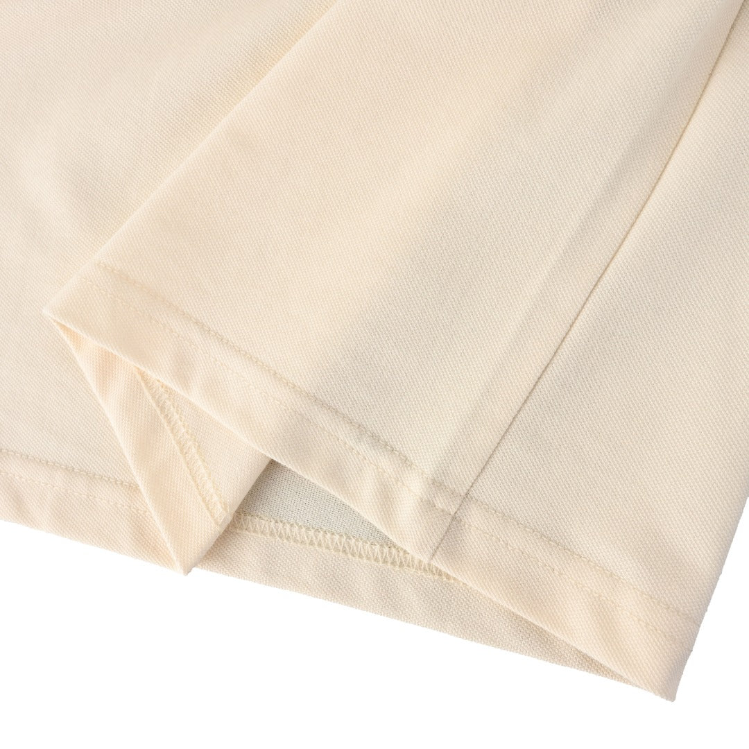 AMI Paris Oversized Ami de Cœur Piqué Cotton Polo Shirt — Ecru