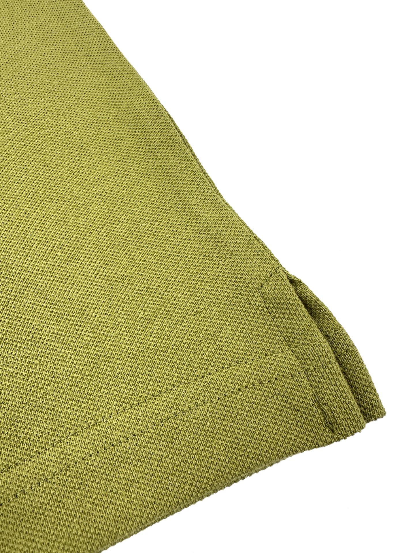 AMI Paris Ami de Cœur Piqué Cotton Polo Shirt — Chartreuse