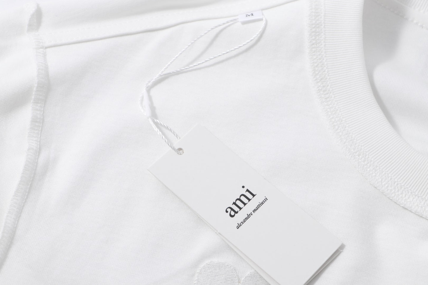 AMI Paris Ami de Cœur Tonal Cotton T-Shirt — White