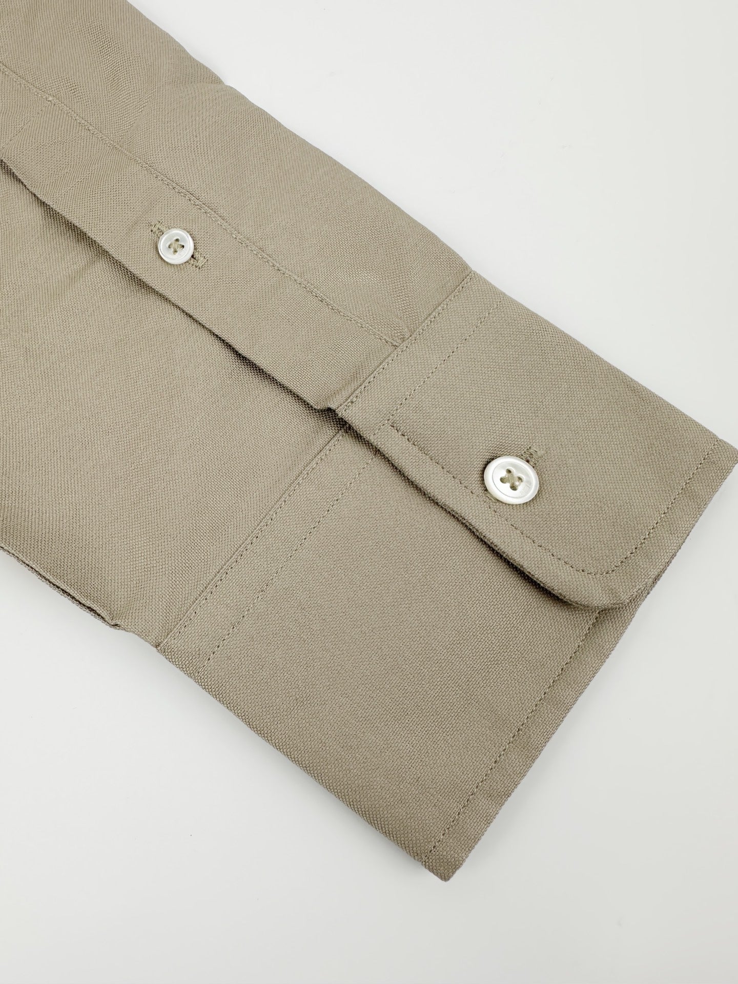 AMI Paris Ami de Cœur Oxford Cotton Button-Down Shirt — Sand