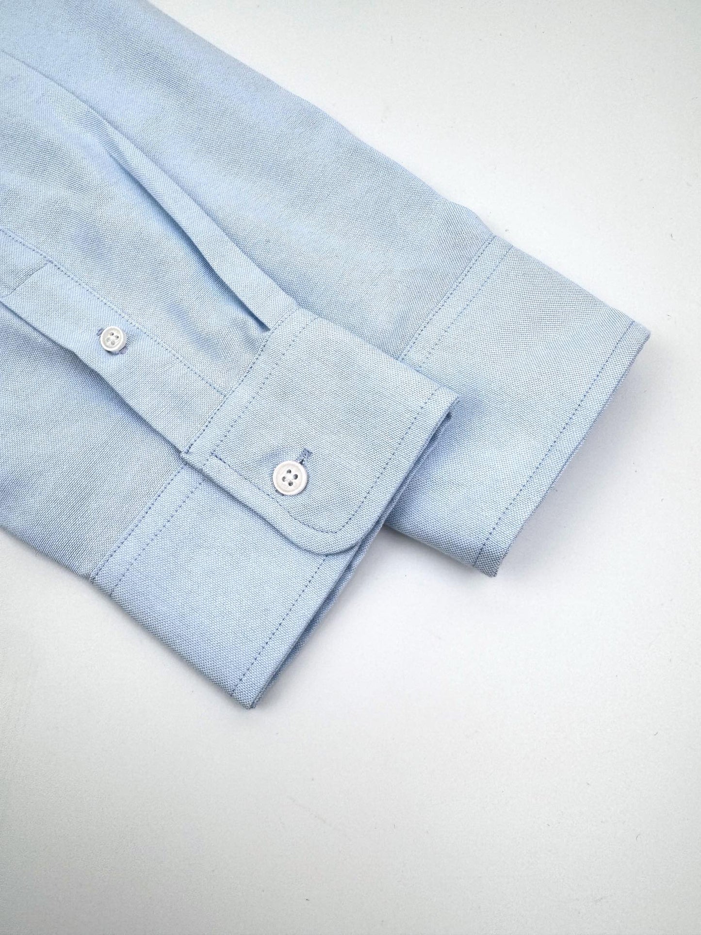 AMI Paris Ami de Cœur Oxford Cotton Button-Down Shirt — Sky Blue