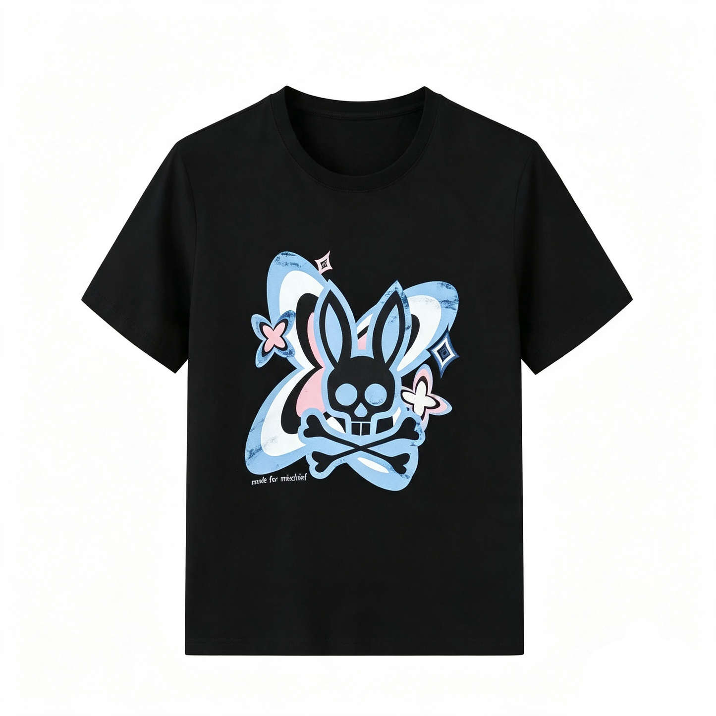Psycho Bunny Star Orbit Tee – Black Y2K Celestial Streetwear T-Shirt