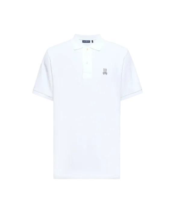 Psycho Bunny Micro Logo Polo – White Minimalist Left Chest Streetwear Polo Shirt