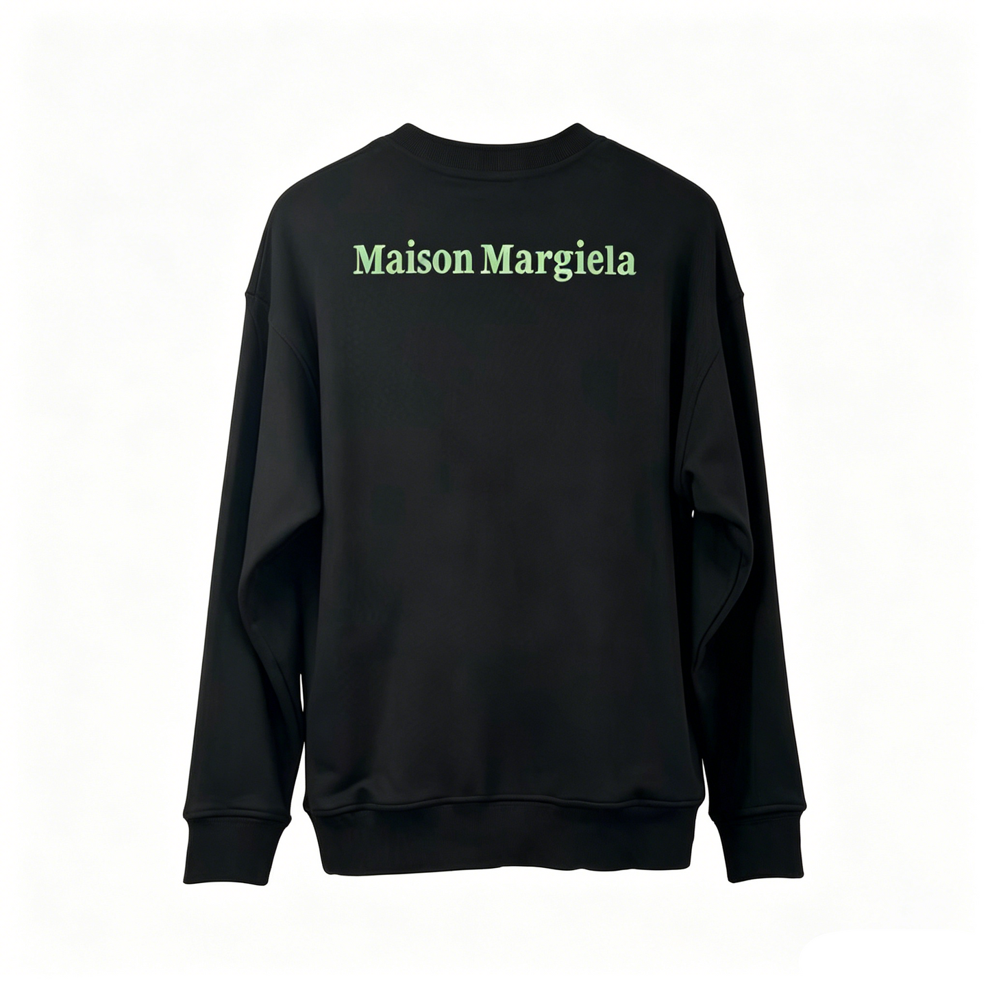 Maison Margiela Green Four-Stitch Cross Logo Crewneck Sweatshirt