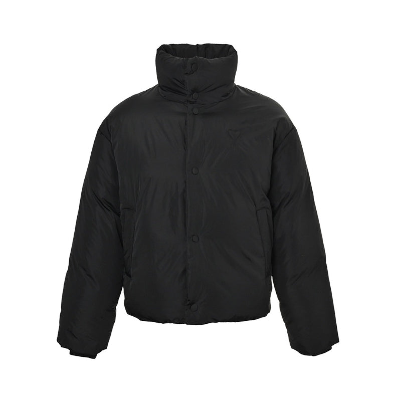 AMI Paris Stand-Collar Puffer Jacket - Black