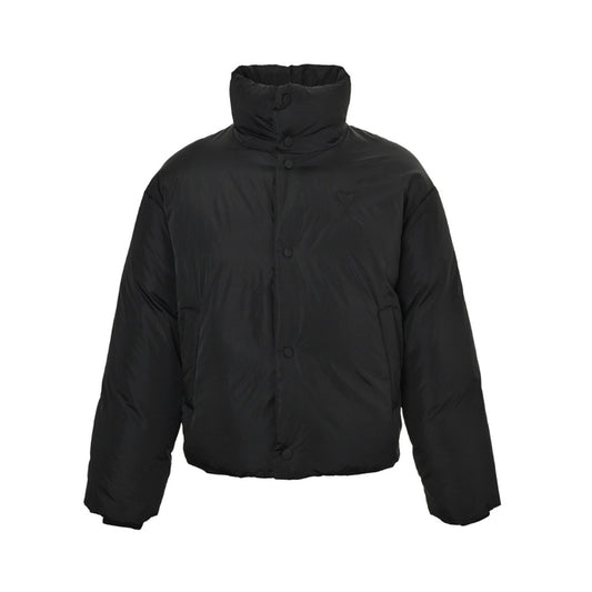 AMI Paris Stand-Collar Puffer Jacket - Black