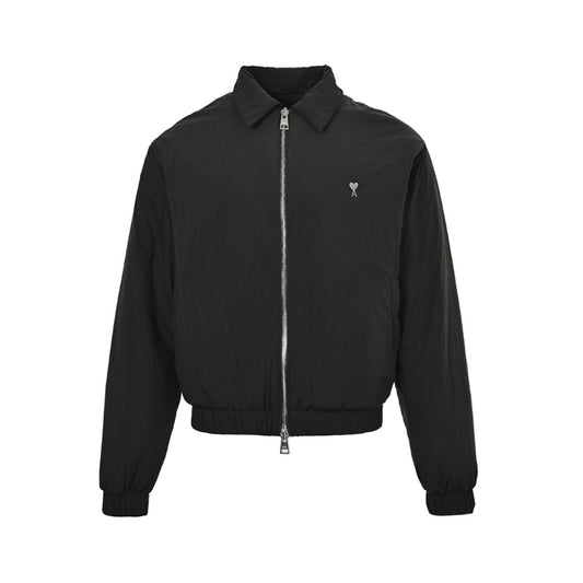 AMI Paris Ami de Cœur Harrington Jacket - Black