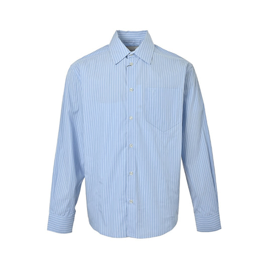 AMI Paris Pinstripe Cotton Shirt - Light Blue