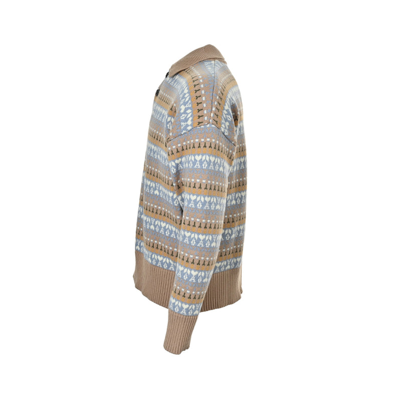 AMI Paris Ami de Cœur Jacquard Polo Sweater
