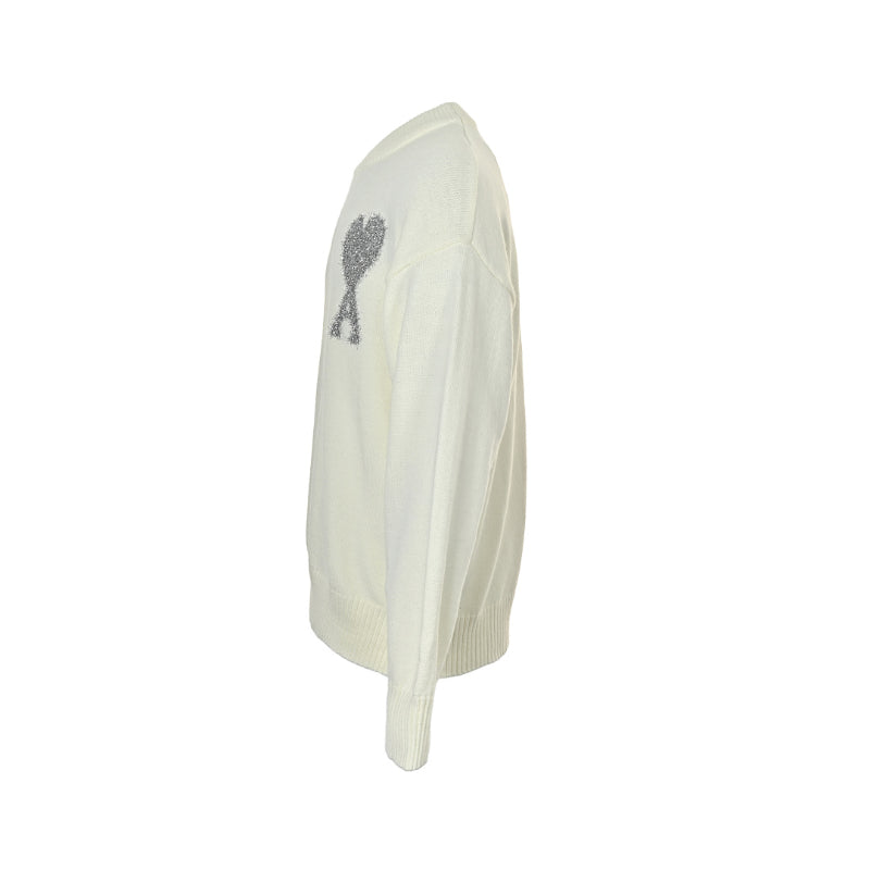 AMI Paris Crystal Ami de Cœur Crew Neck Sweater