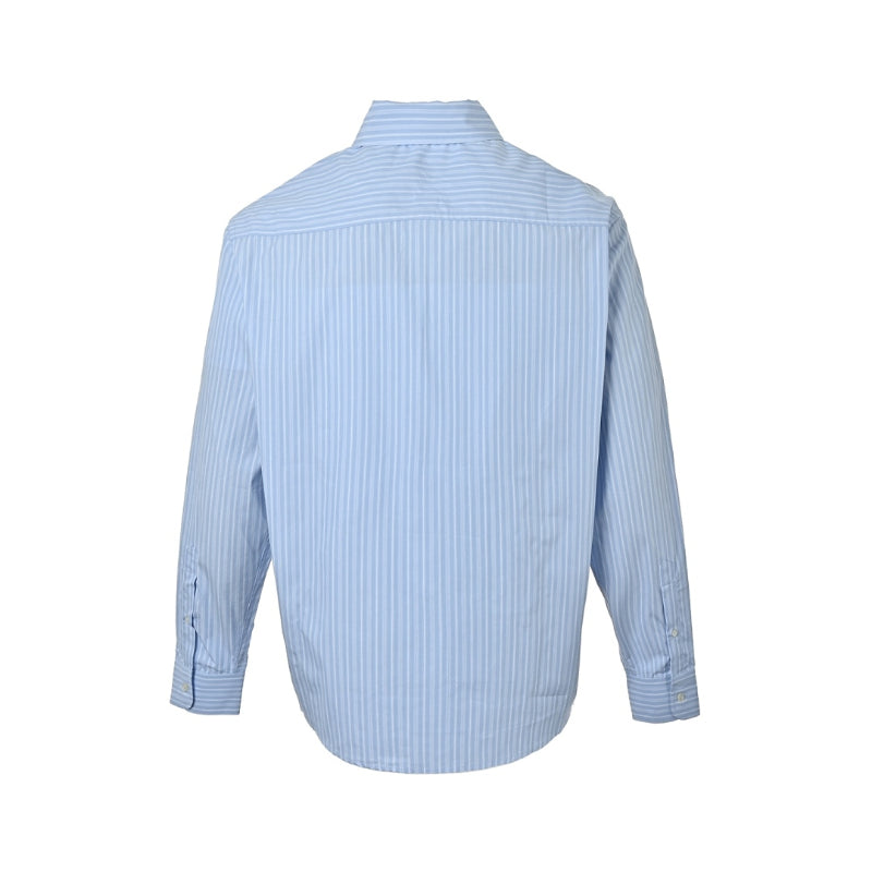 AMI Paris Pinstripe Cotton Shirt - Light Blue