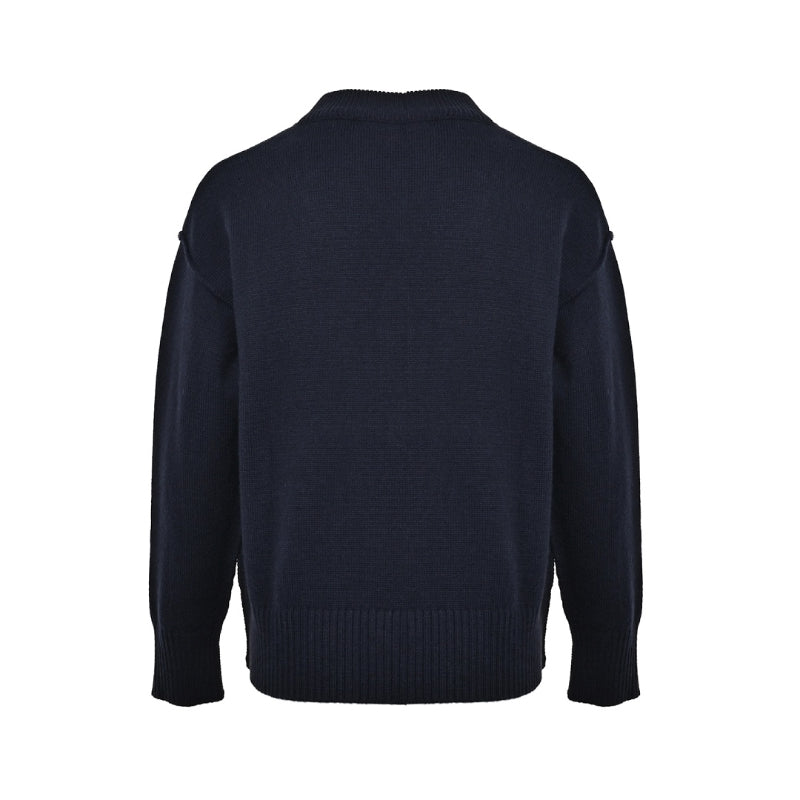 AMI Paris Big Ami de Cœur V-Neck Cardigan - Navy