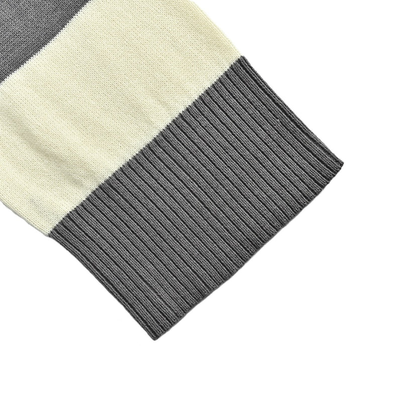 AMI Paris Striped Knit Polo Cardigan