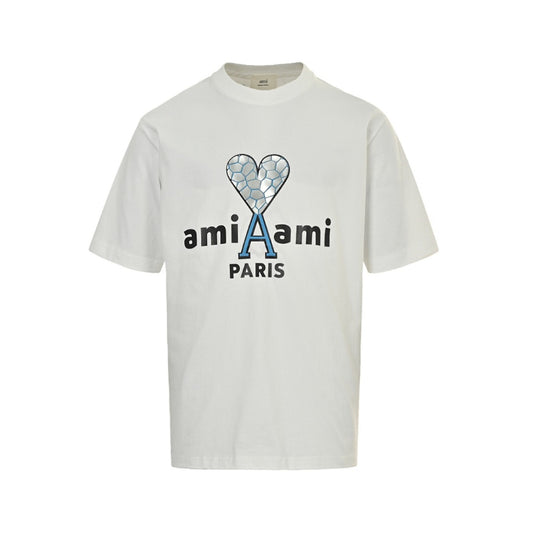 AMI Paris Iridescent Logo T-Shirt - White