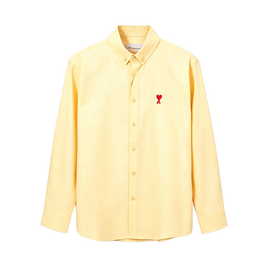 AMI Paris Ami de Cœur Oxford Shirt | Yellow / Pink / Blue