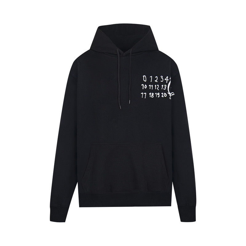 Maison Margiela Handwritten Numeric Chest Print Pullover Hoodie