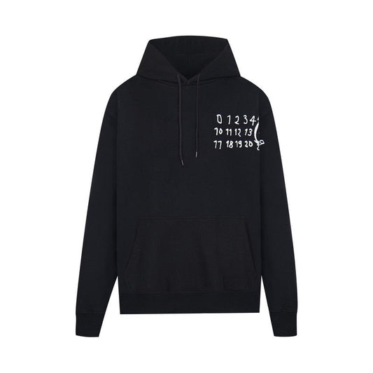 Maison Margiela Handwritten Numeric Chest Print Pullover Hoodie