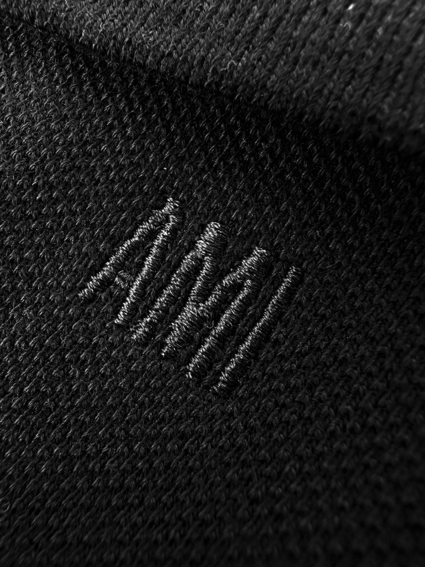 AMI Paris Ami de Cœur Piqué Cotton Polo Shirt — Black