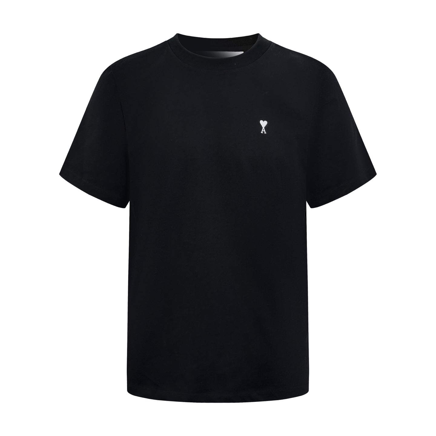 AMI Paris Ami de Cœur Embroidered Cotton T-Shirt — Black