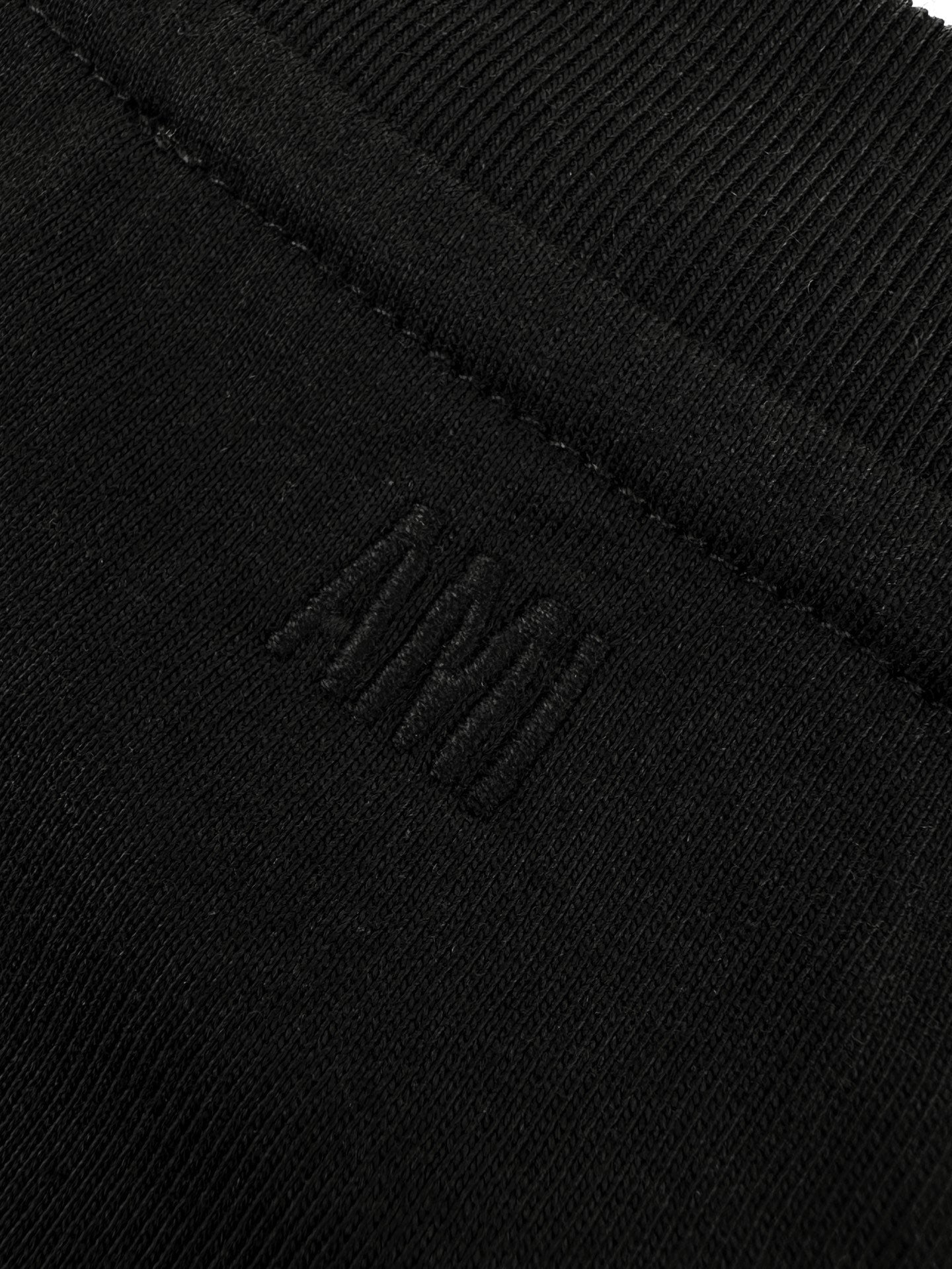 AMI Paris Ami de Cœur Embroidered Cotton T-Shirt — Black