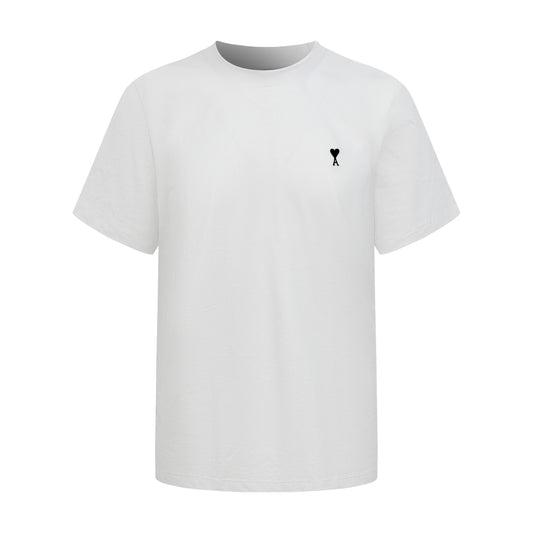 AMI Paris Ami de Cœur Embroidered Cotton T-Shirt — White