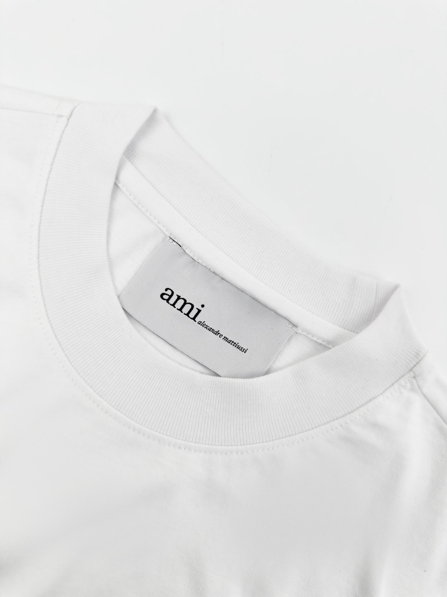 AMI Paris Ami de Cœur Embroidered Cotton T-Shirt — White