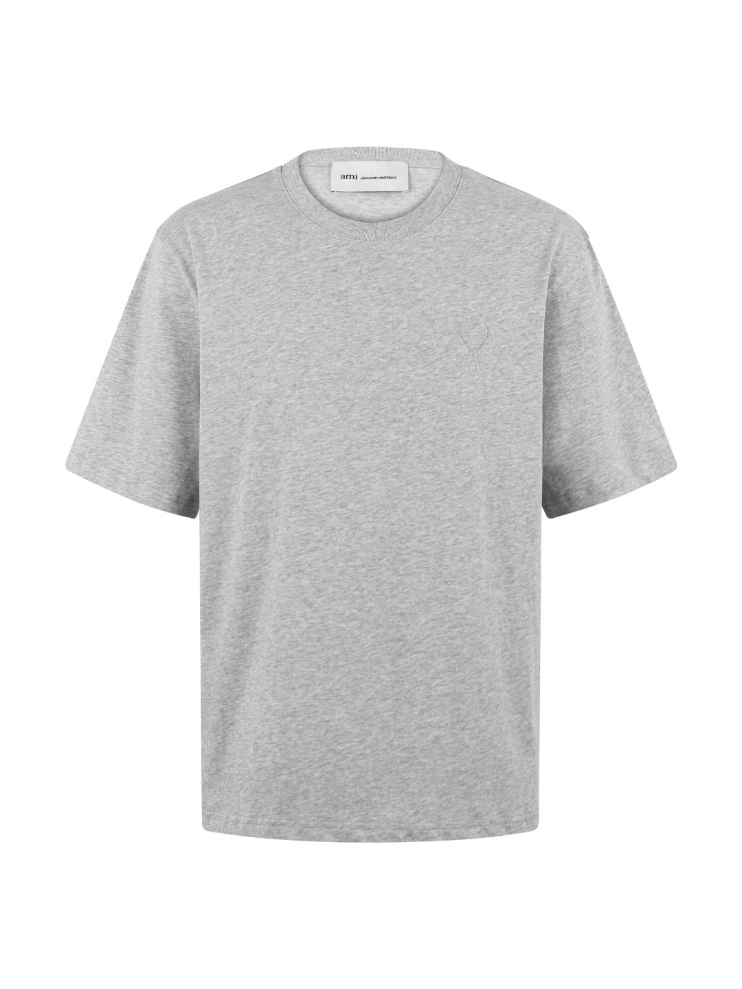 AMI Paris Boxy Fit Cotton T-Shirt — Light Grey Melange