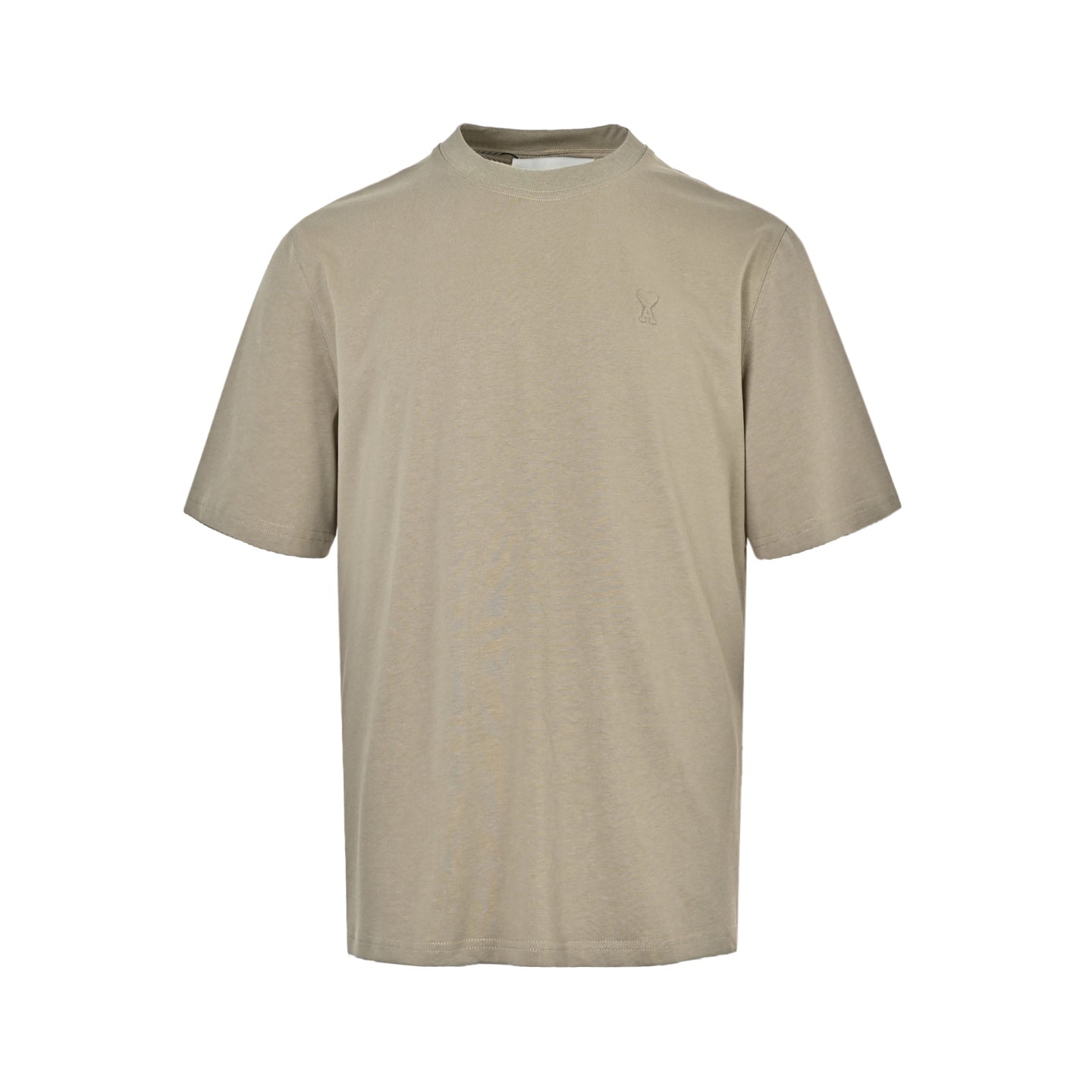 AMI Paris Ami de Cœur Boxy Fit Cotton T-Shirt — Sand