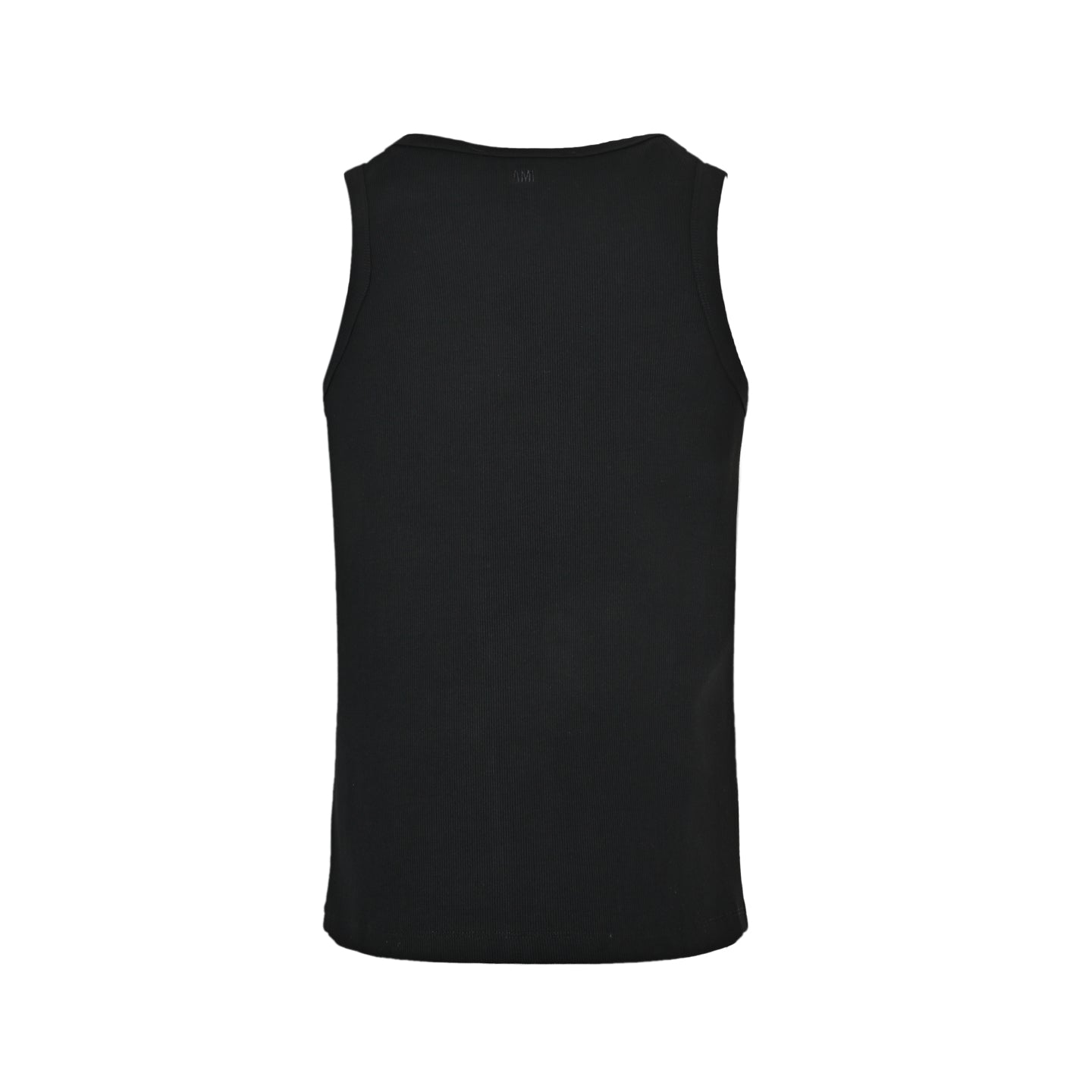 AMI Paris Ami de Cœur Embroidered Cotton Tank Top — Black
