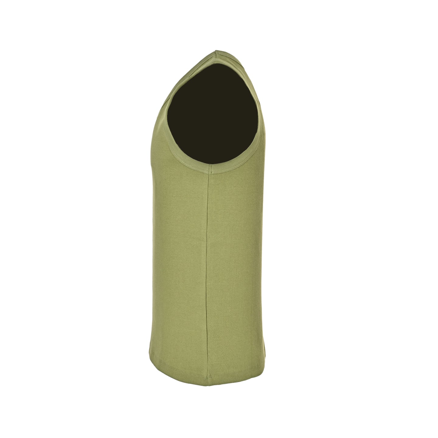 AMI Paris Ami de Cœur Ribbed Cotton Tank Top — Olive