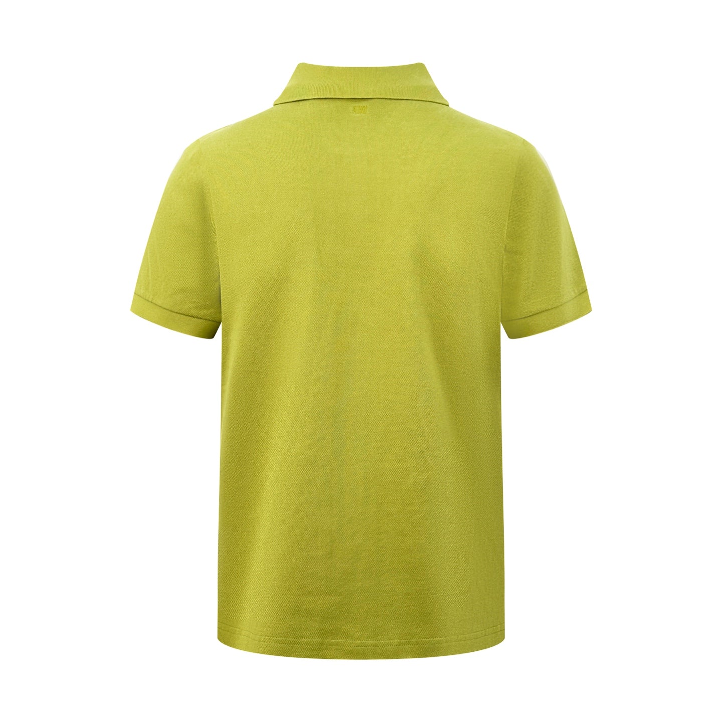 AMI Paris Ami de Cœur Piqué Cotton Polo Shirt — Chartreuse