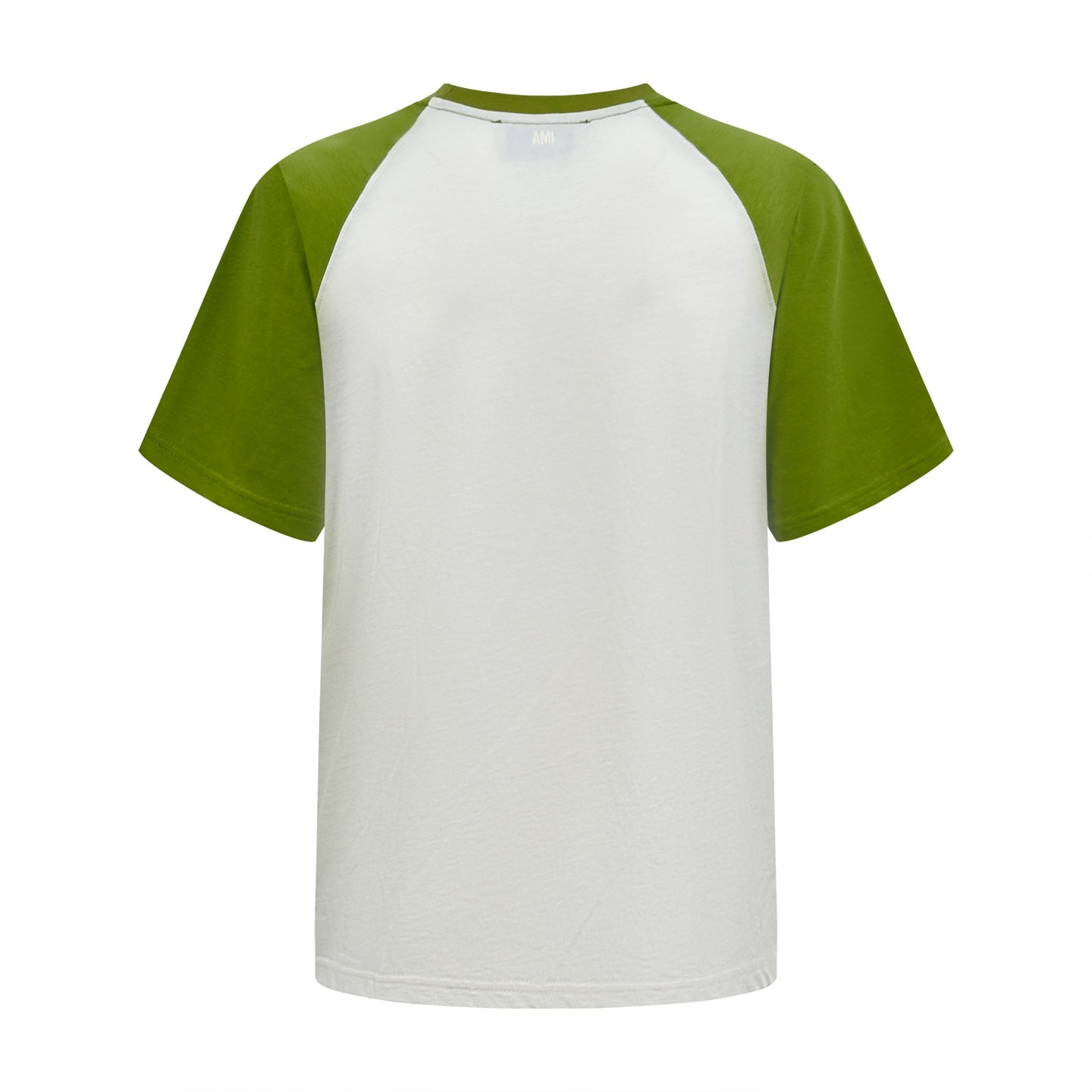 AMI Paris Ami de Cœur Chenille Patch Raglan T-Shirt — White/Green