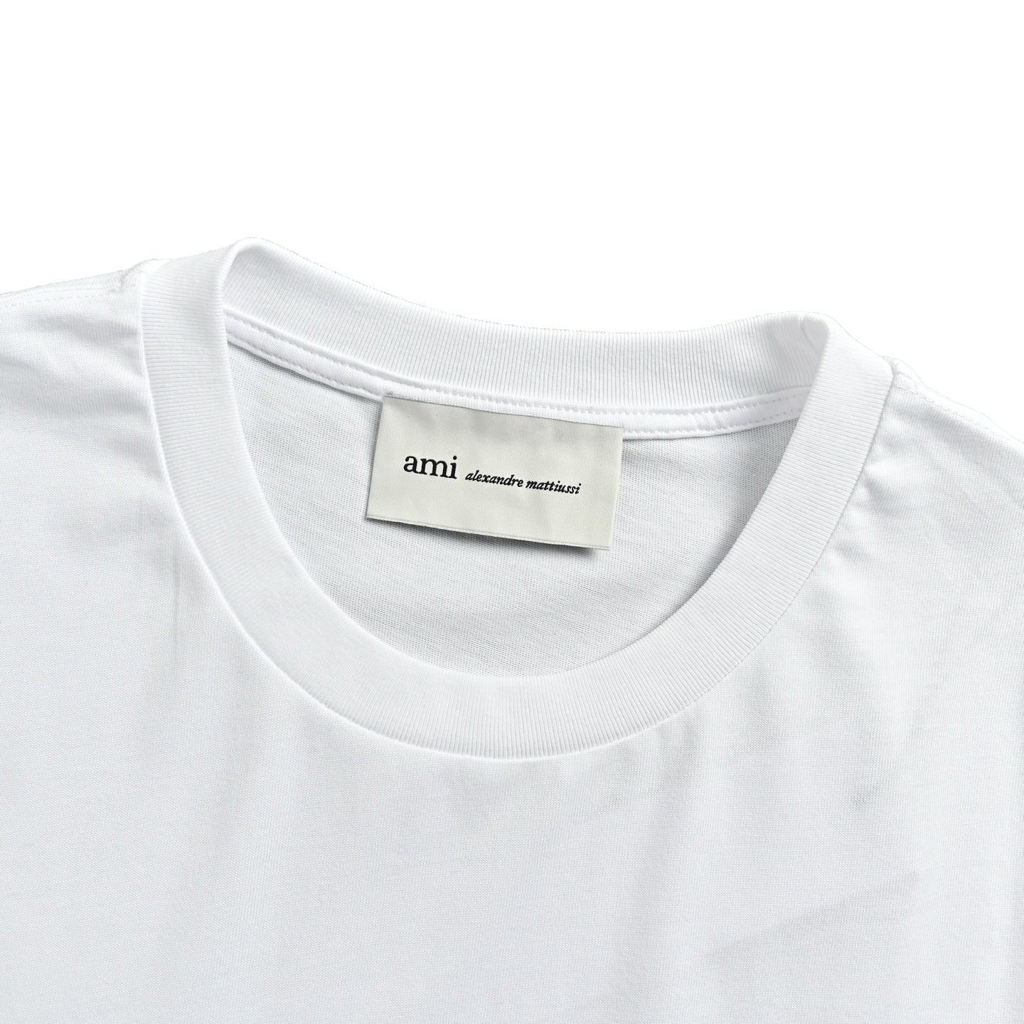 AMI Paris Je T’Aime Sticky Note Patch Cotton T-Shirt — White