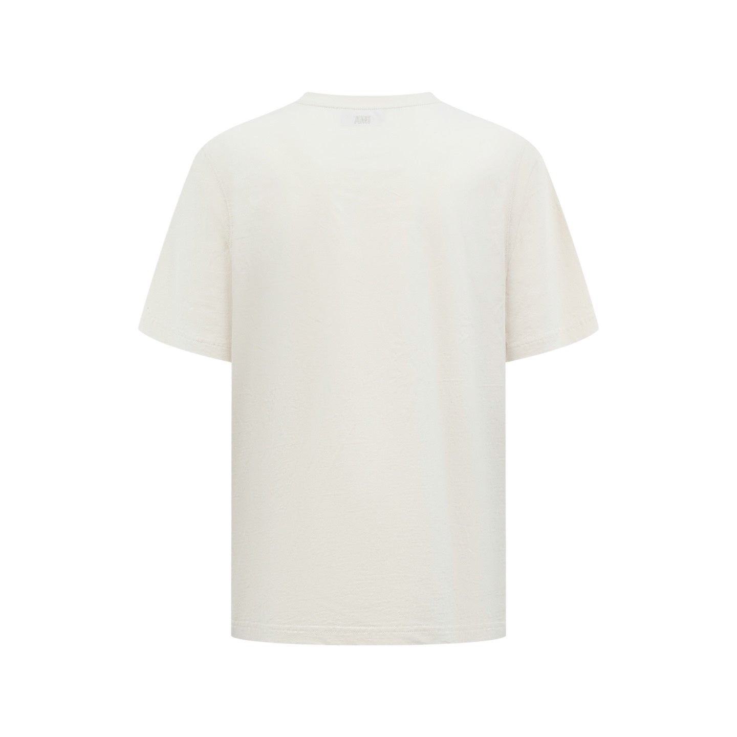 AMI Paris Ami de Cœur Tonal Embossed Cotton T-Shirt — Ecru
