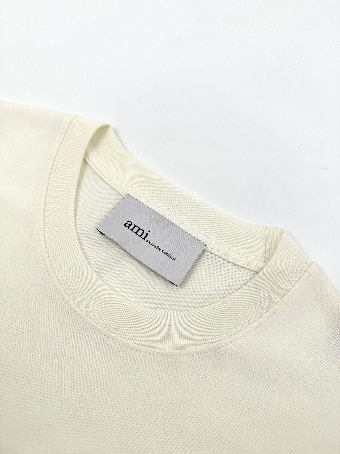 AMI Paris Graphic Patch T-Shirt — Ecru