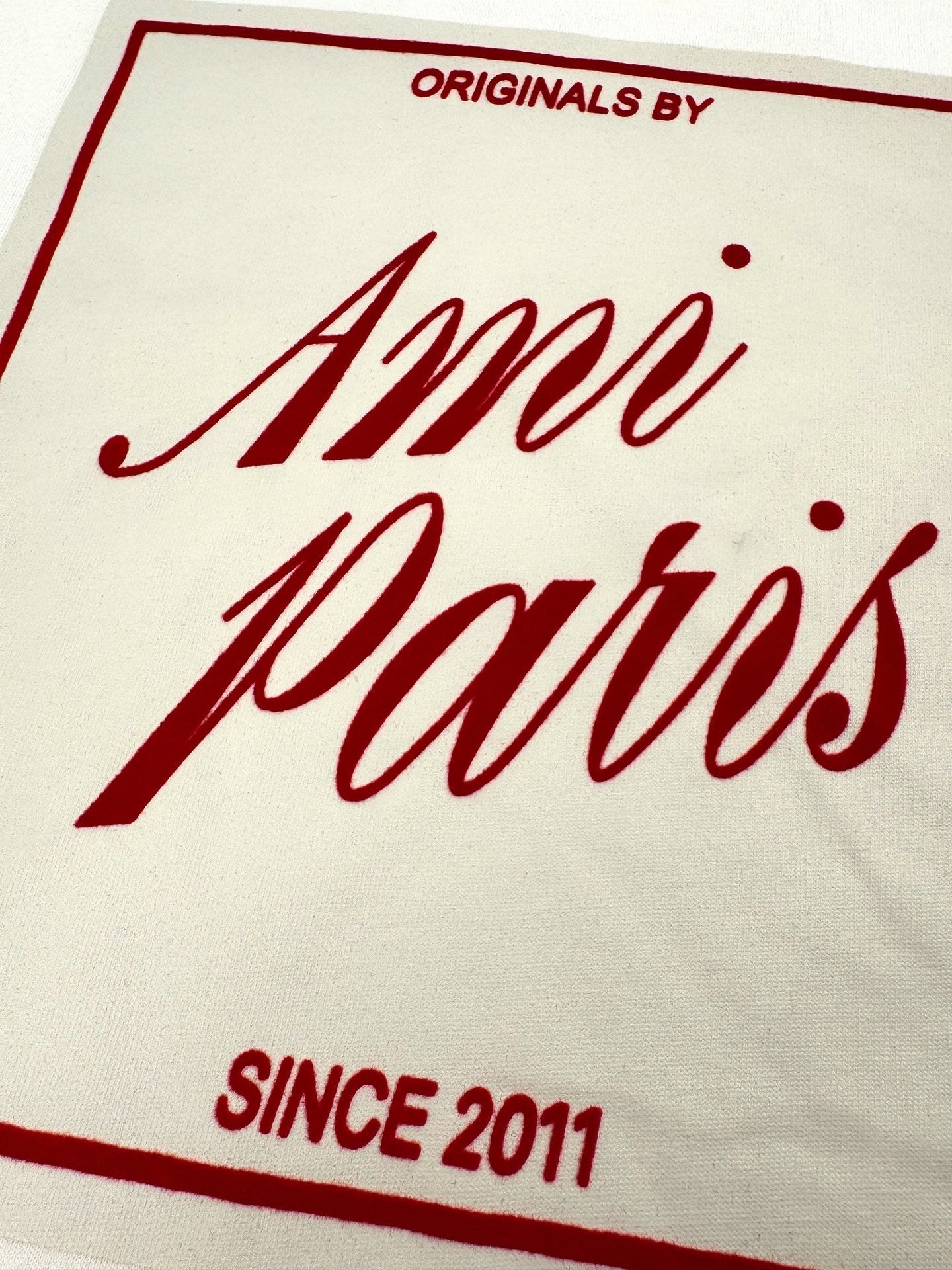 AMI Paris Graphic Patch T-Shirt — Ecru