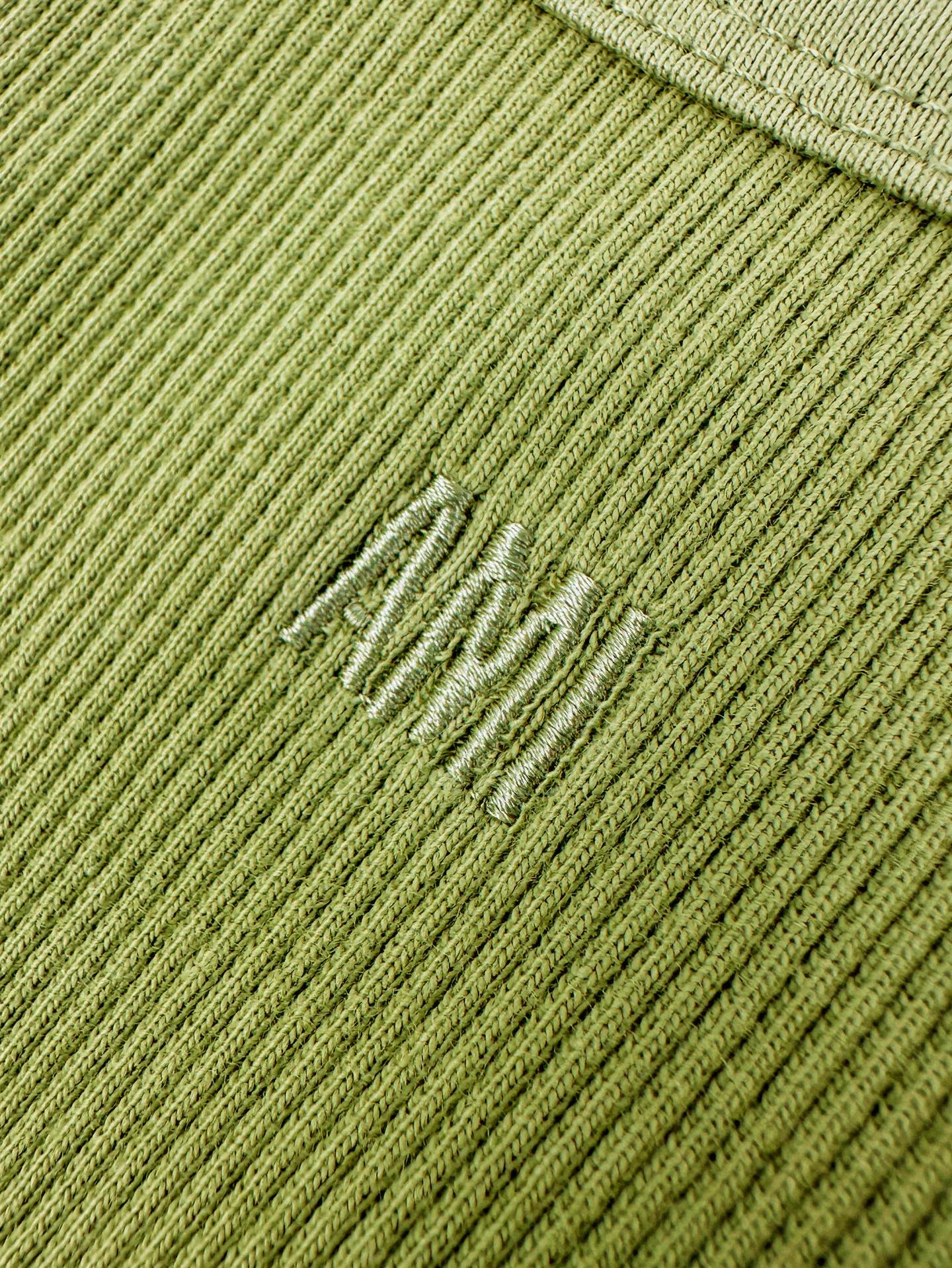 AMI Paris Ami de Cœur Ribbed Cotton Fitted Tank Top — Lime Green