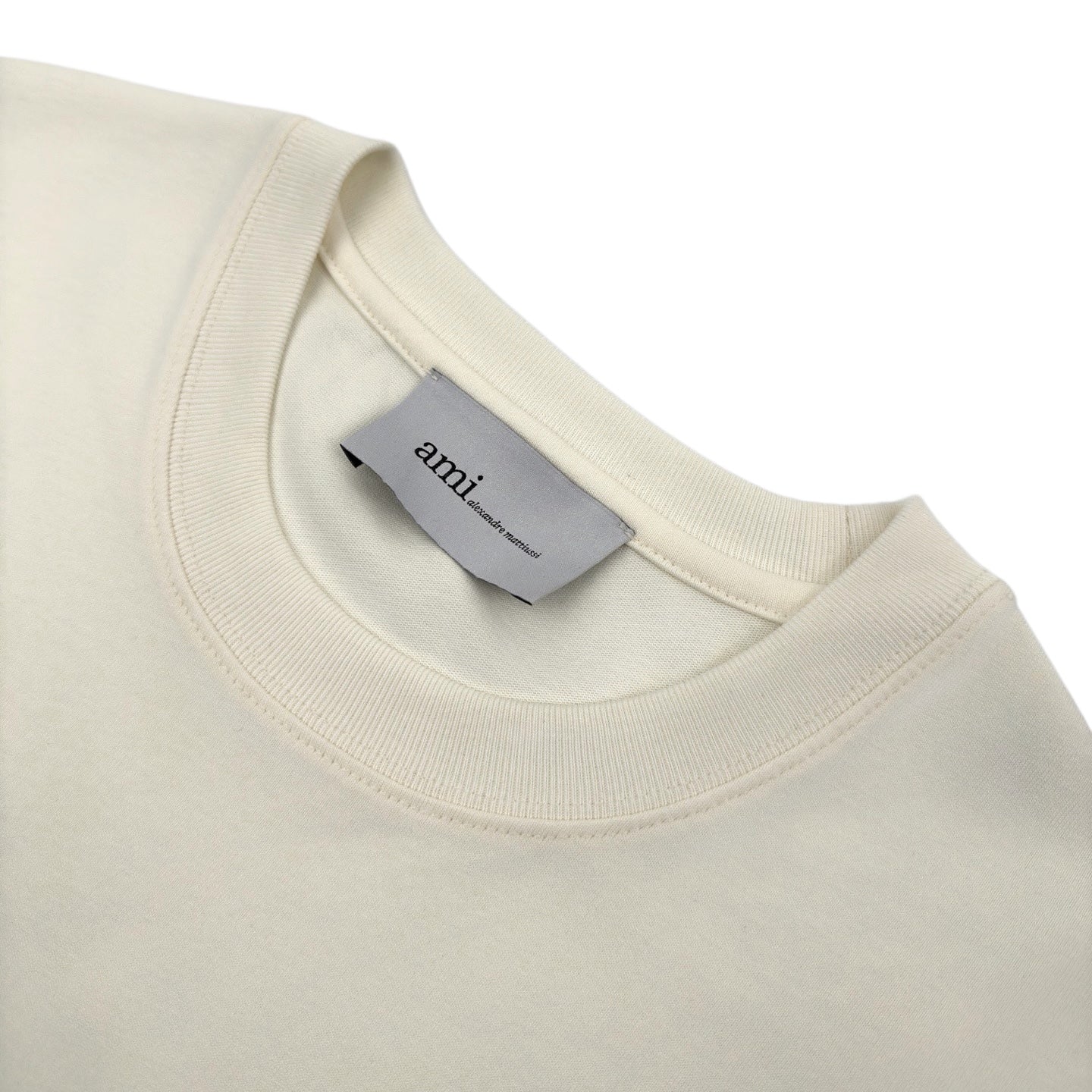 AMI Paris Oversized AMI Outline Logo T-Shirt — Ecru