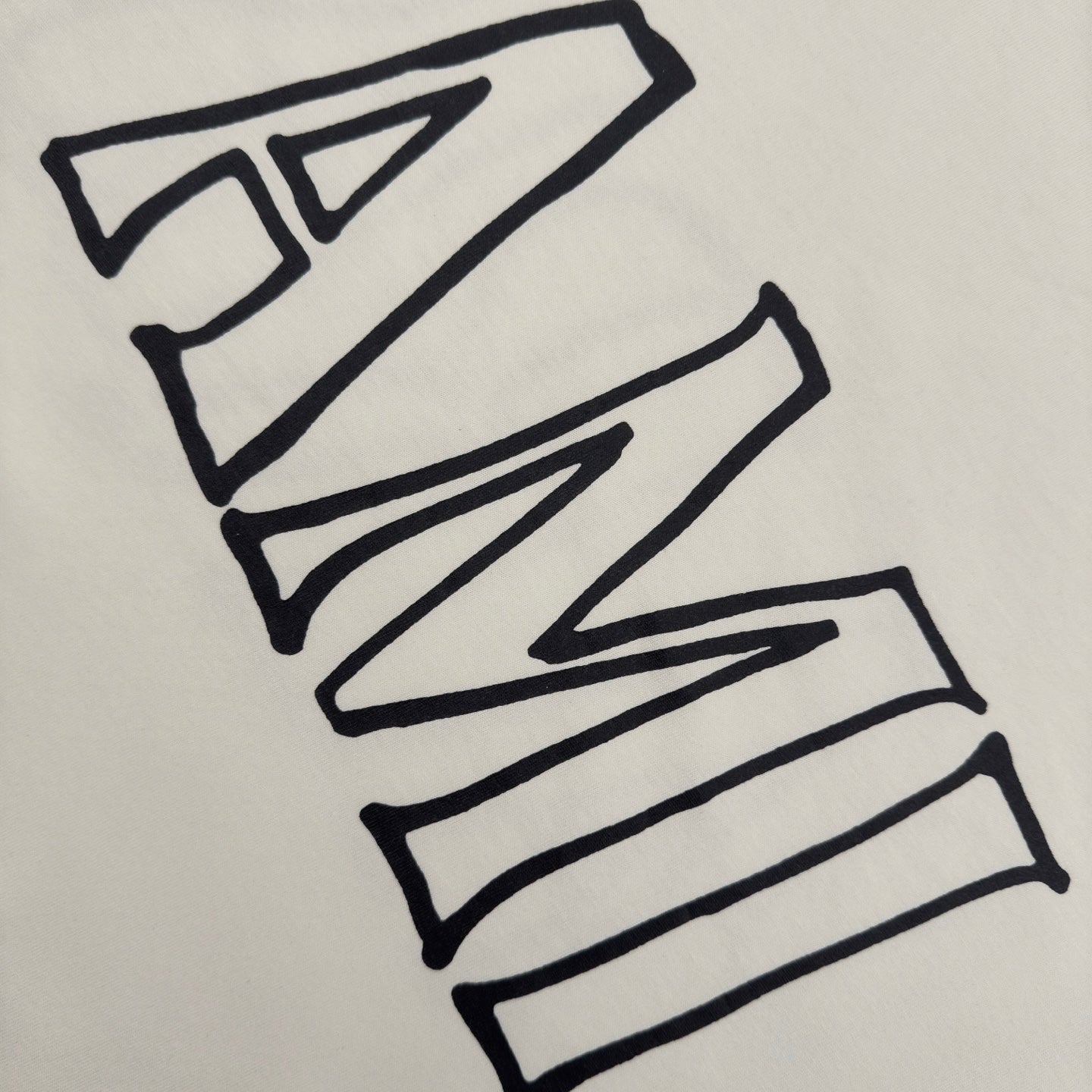 AMI Paris Oversized AMI Outline Logo T-Shirt — Ecru