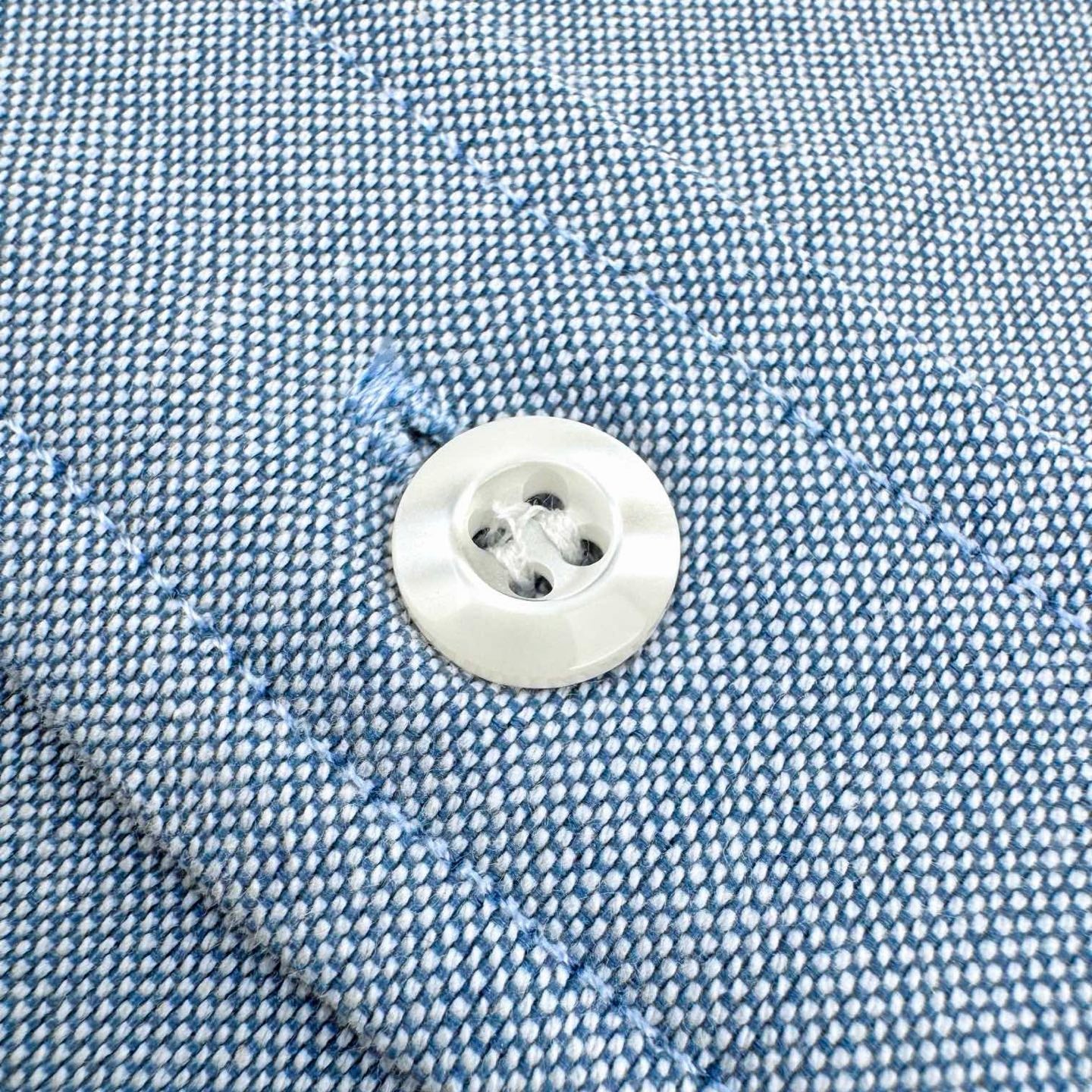 AMI Paris Ami de Cœur Oxford Cotton Short-Sleeve Shirt — Light Blue