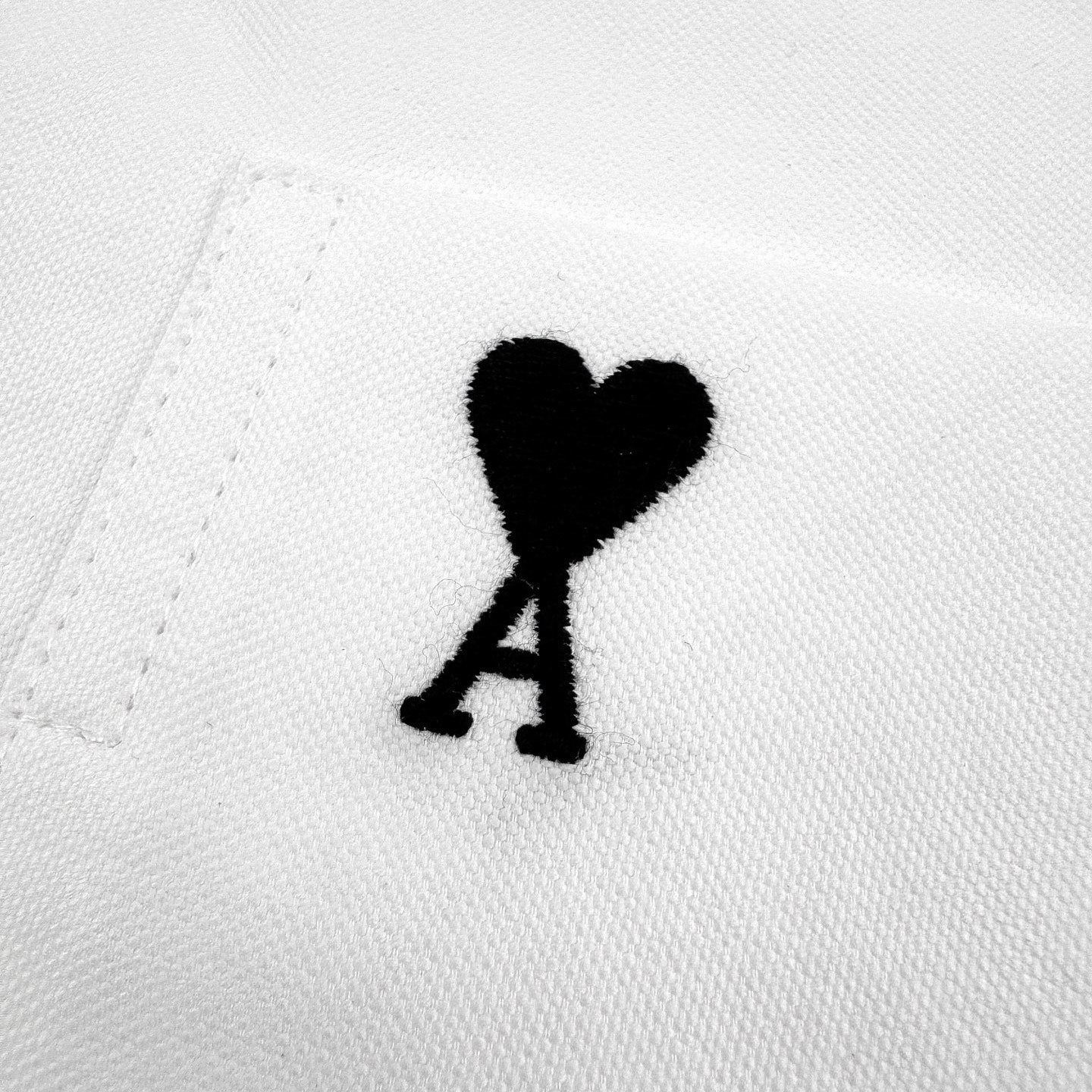 AMI Paris Ami de Cœur Oxford Cotton Short-Sleeve Shirt — White