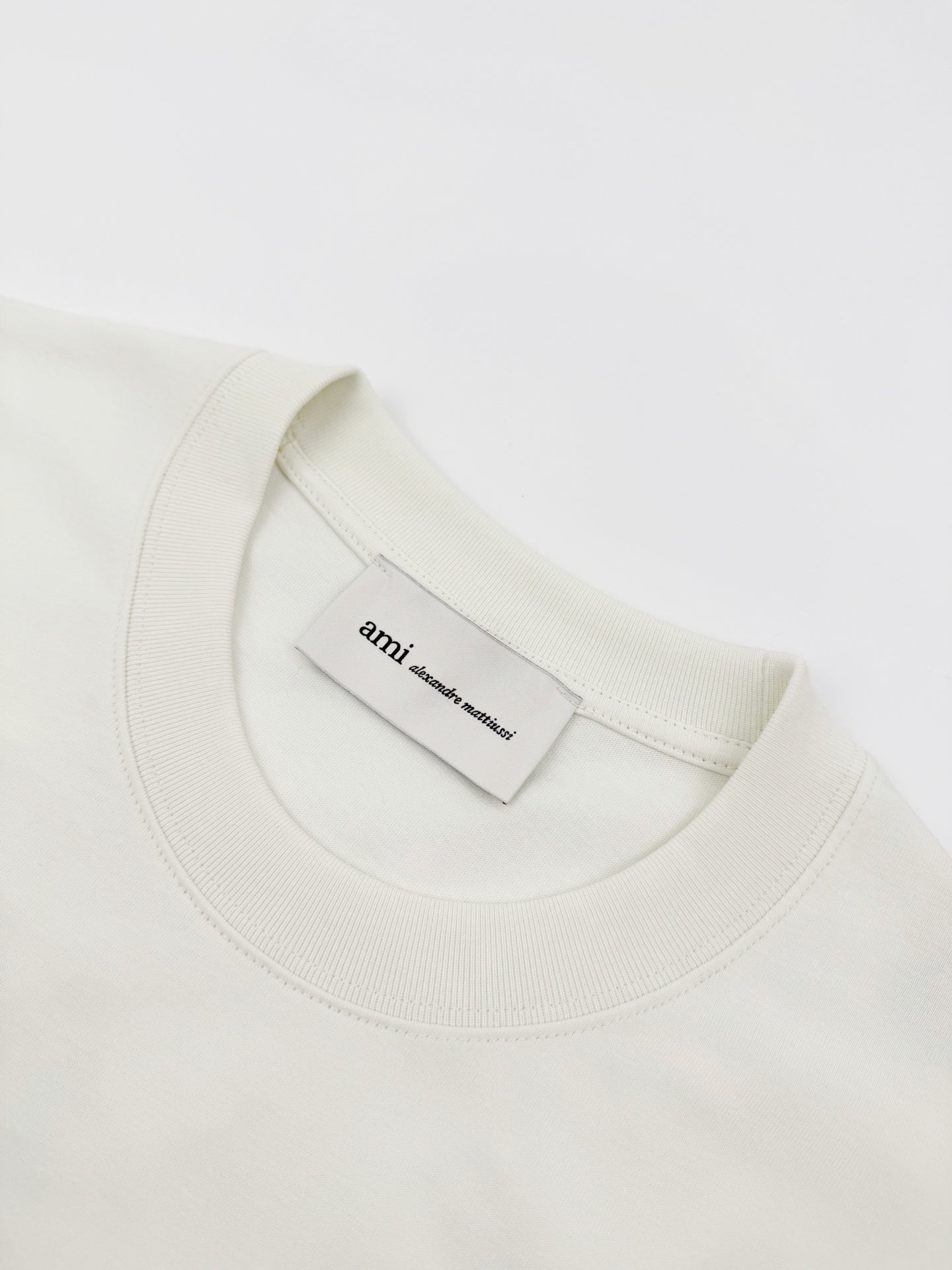 AMI Paris Ami de Cœur Cotton T-Shirt — Ecru