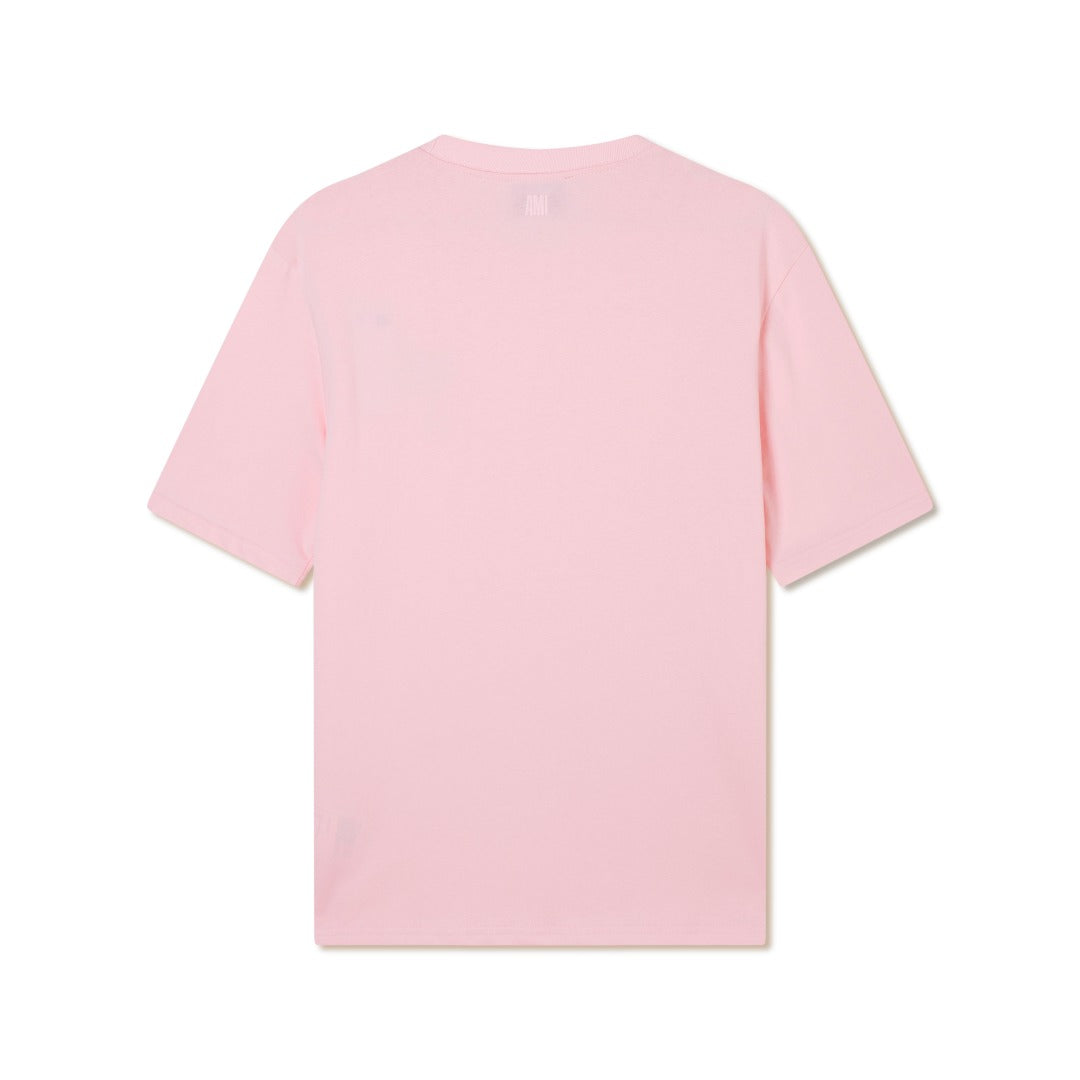 AMI Paris Ami de Cœur Tonal Cotton T-Shirt — Pink