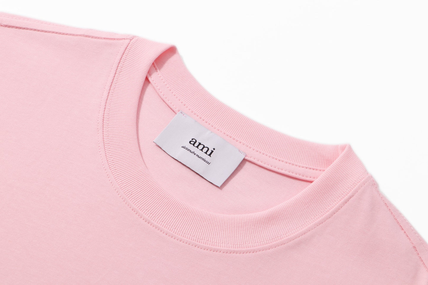 AMI Paris Ami de Cœur Tonal Cotton T-Shirt — Pink