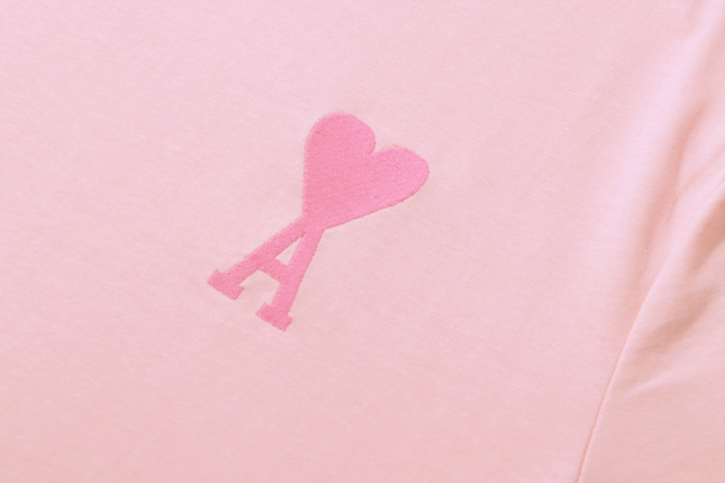 AMI Paris Ami de Cœur Tonal Cotton T-Shirt — Pink