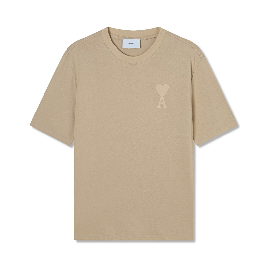 AMI Paris Ami de Cœur Tonal Cotton T-Shirt — Sand