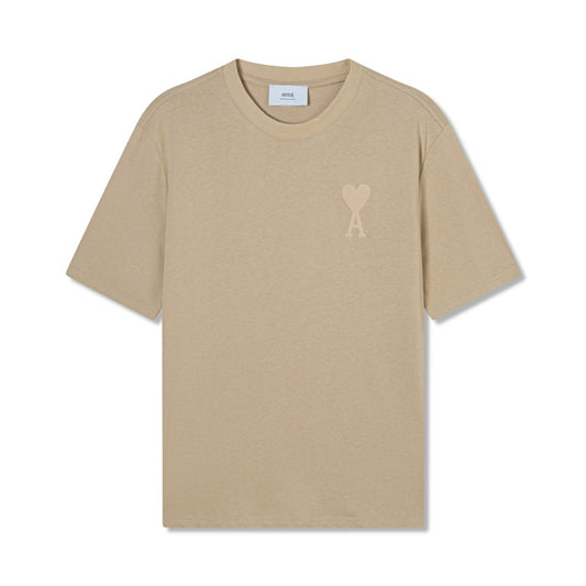 AMI Paris Ami de Cœur Tonal Cotton T-Shirt — Sand