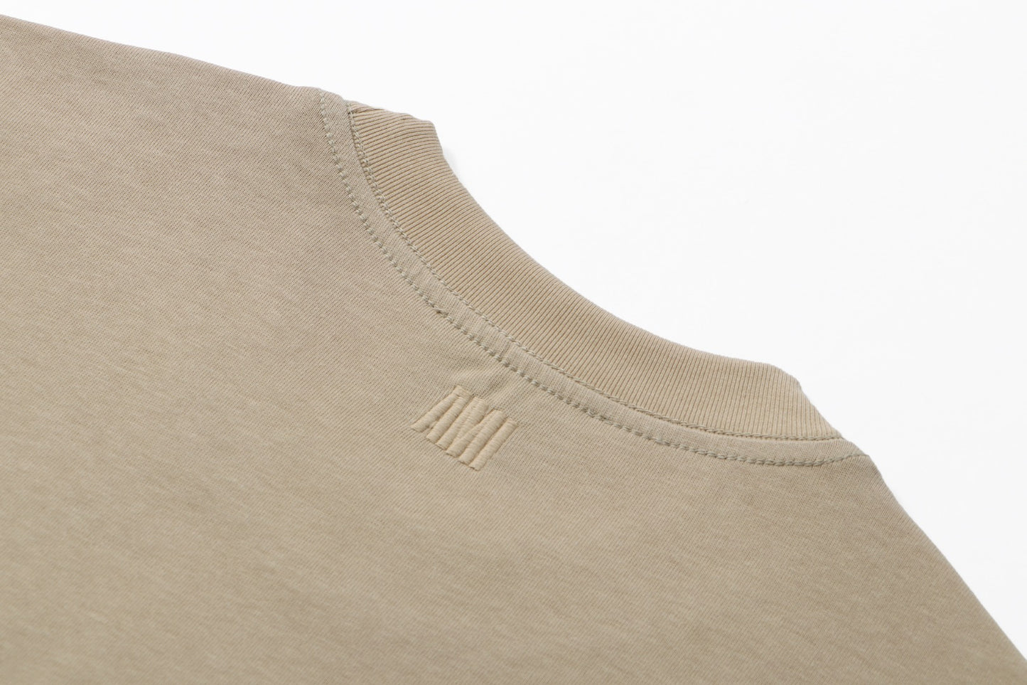 AMI Paris Ami de Cœur Tonal Cotton T-Shirt — Sand