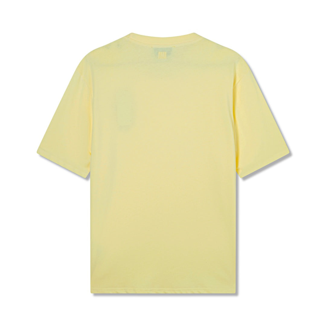 AMI Paris Ami de Cœur Tonal Cotton T-Shirt — Lemon Yellow